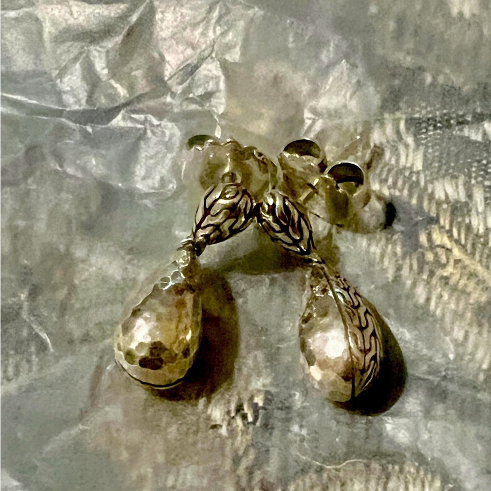 John Hardy Hammered Teardrop Earrings